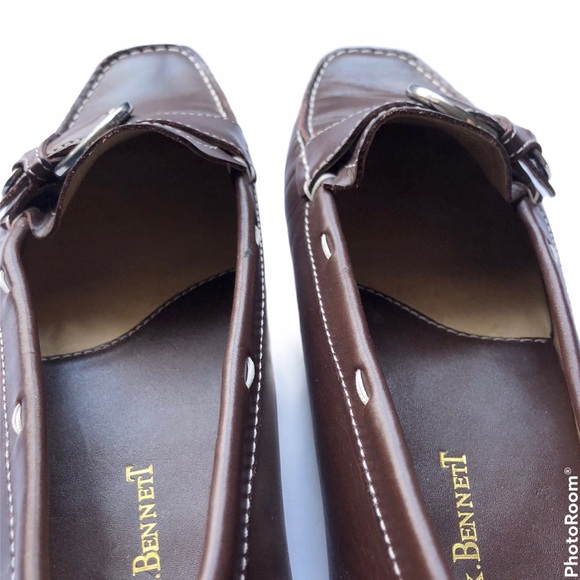 L.K. Bennett Loafer 39 9/9.5 Brown Buckle Shoe - Picture 9 of 15